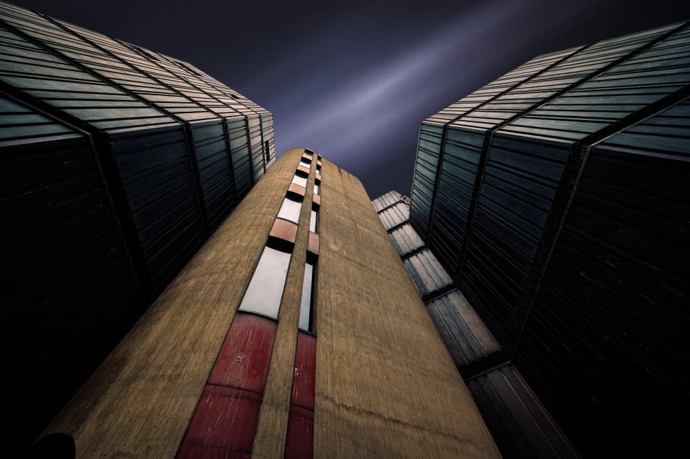 Dramatic Brutalist Towers by Karol Važan — canvas wall art