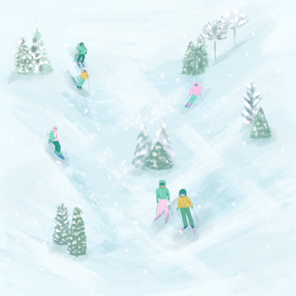 Winter Ski Slope by Aliya Putrus — canvas wall art