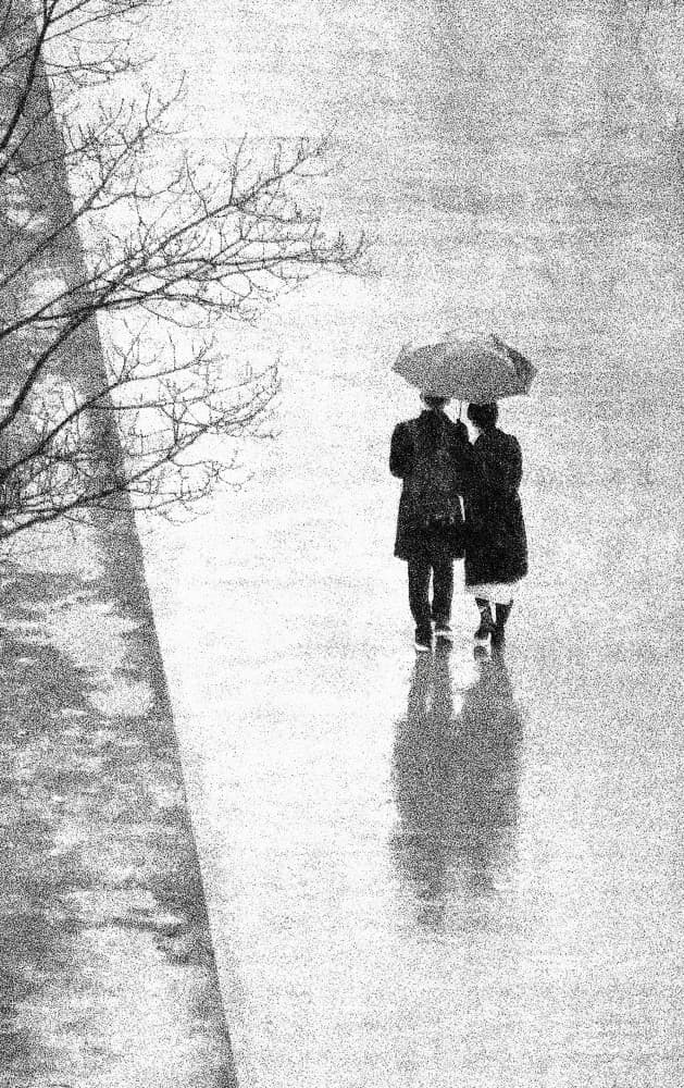 Love in the Rain by Hui — canvas wall art