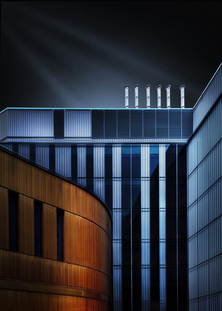 Modern Building Contrasts by Louie Luo — canvas wall art