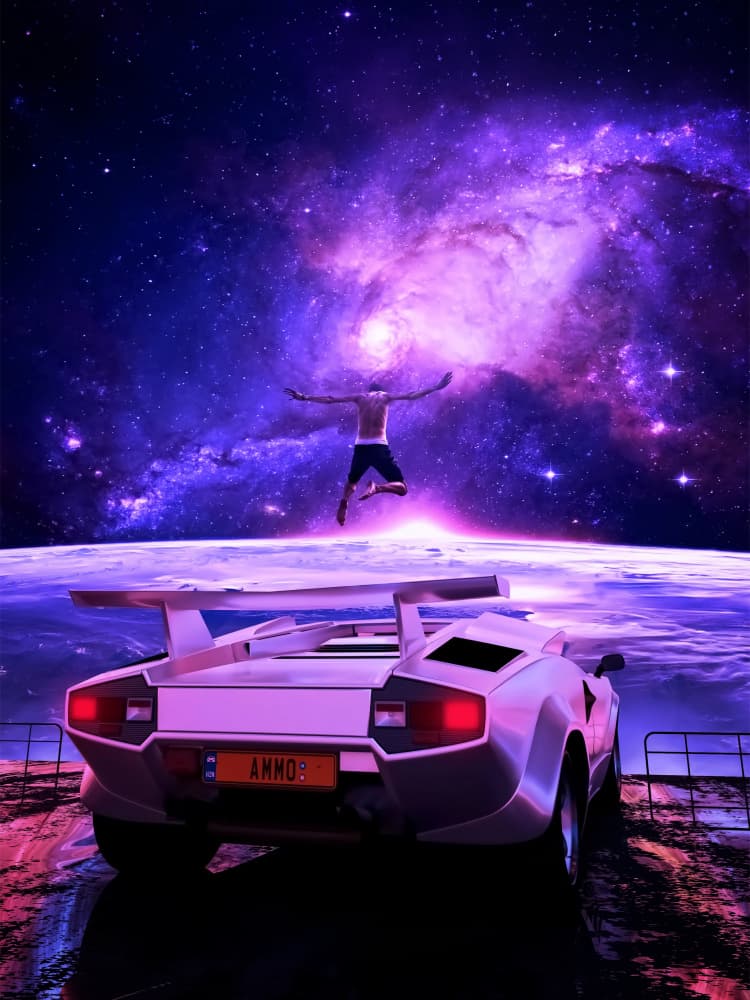 Cosmic Freedom Drive by Ritvik takkar — canvas wall art