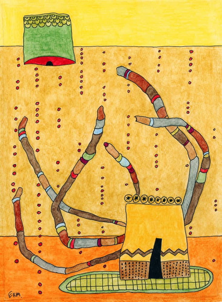 Whimsical Tent Structure by Elena Khomutova-Miller — canvas wall art