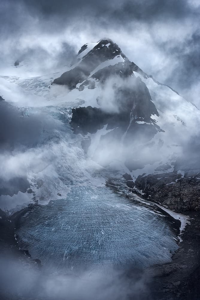 Dramatic Mountain Glacier by Chris Moore — canvas wall art
