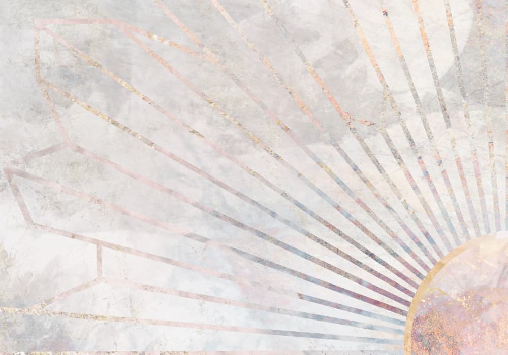 Rose Gold Sunrise Rays by Sarah Manovski — canvas wall art