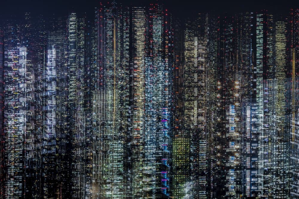 Vibrant City Night Lights by Sasaki Makoto — canvas wall art