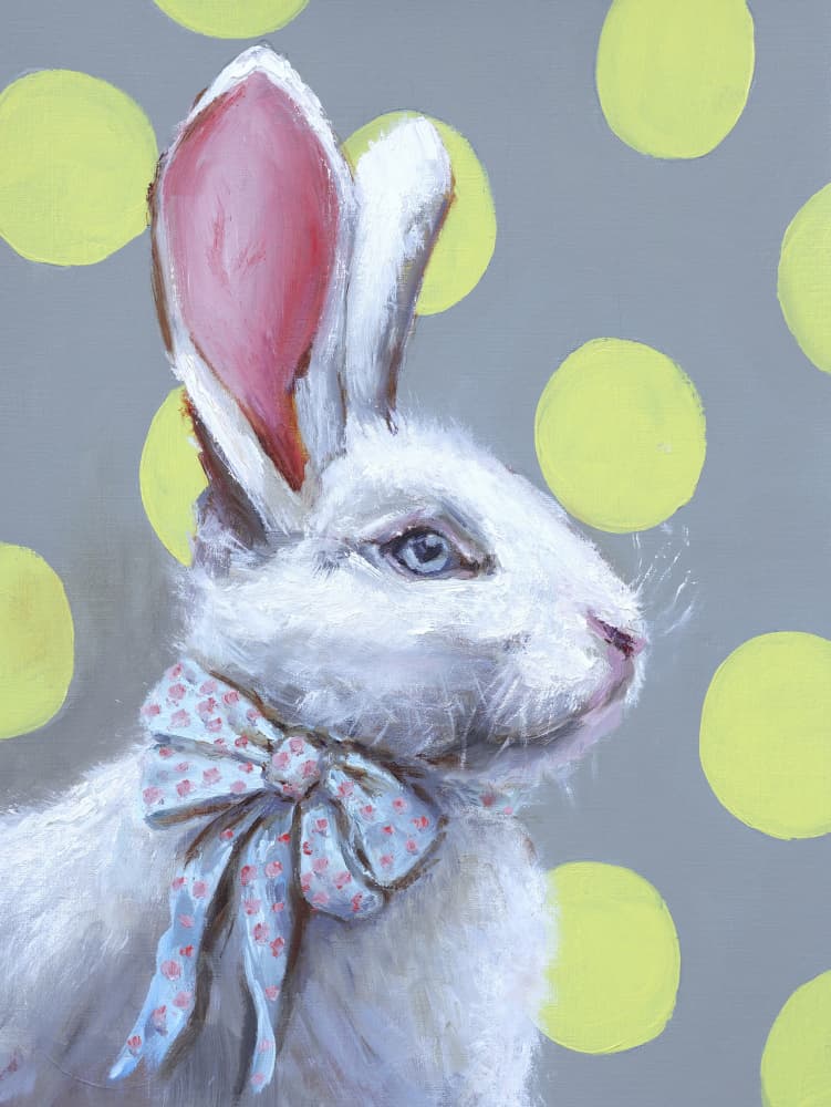 Charming Polka Dot Bunny by Marina Kozyr — canvas wall art