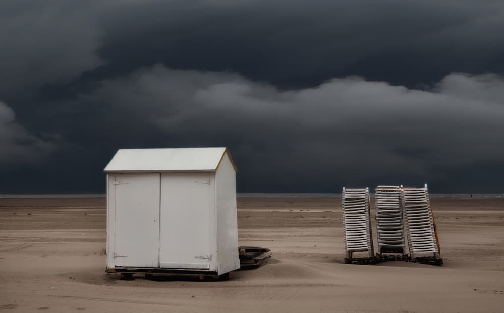 Lonely Beach Hut by Yvette Depaepe — canvas wall art