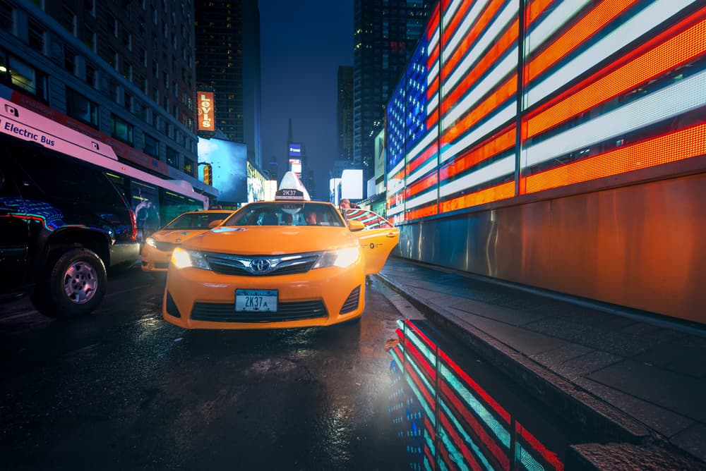 New York City Yellow Cabs by David Martin Castan — canvas wall art