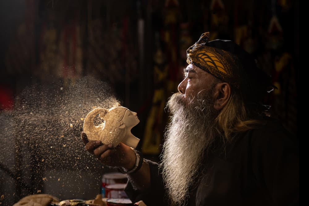 Skilled Wood Carver by Prijasambada — canvas wall art