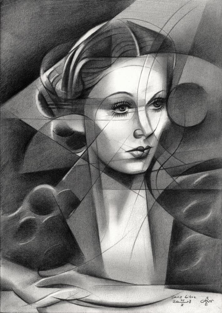 Elegant Geometric Portrait by Corné Akkers — canvas wall art