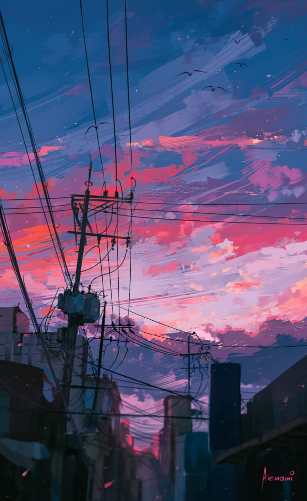 Vibrant City Sunset by Alena Aenami — canvas wall art