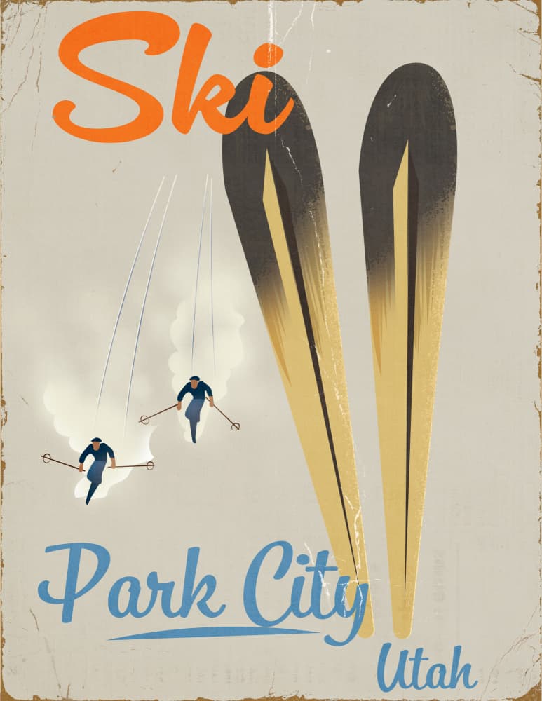 Retro Ski Park City by Nicholas — canvas wall art