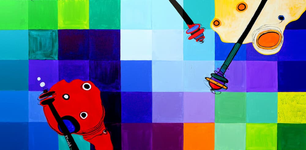 Colorful Abstract Playtime by Julija Belickienė — canvas wall art