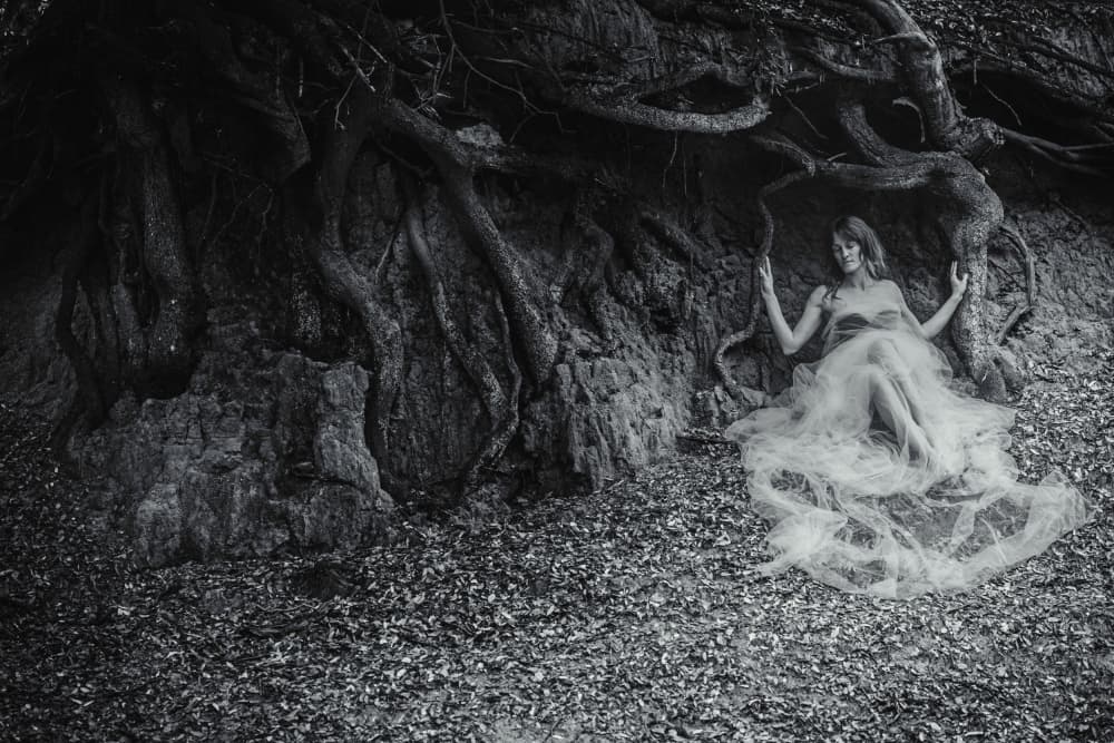 Ethereal Woman In Roots by Marija Kordić — canvas wall art