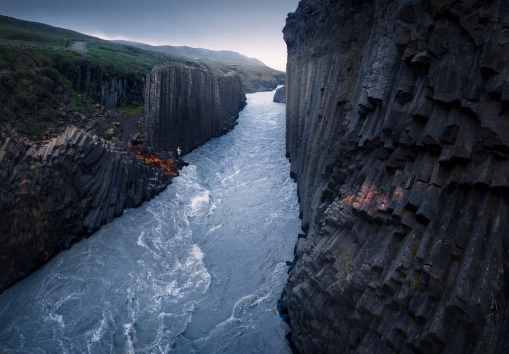 Basalt River Canyon by Karol Nienartowicz — canvas wall art