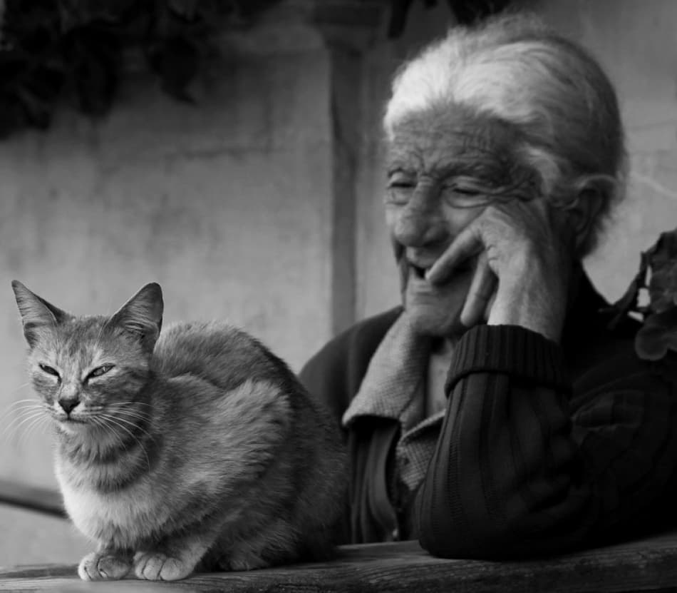 Smiling Woman and Cat by Ellen van Deelen — canvas wall art