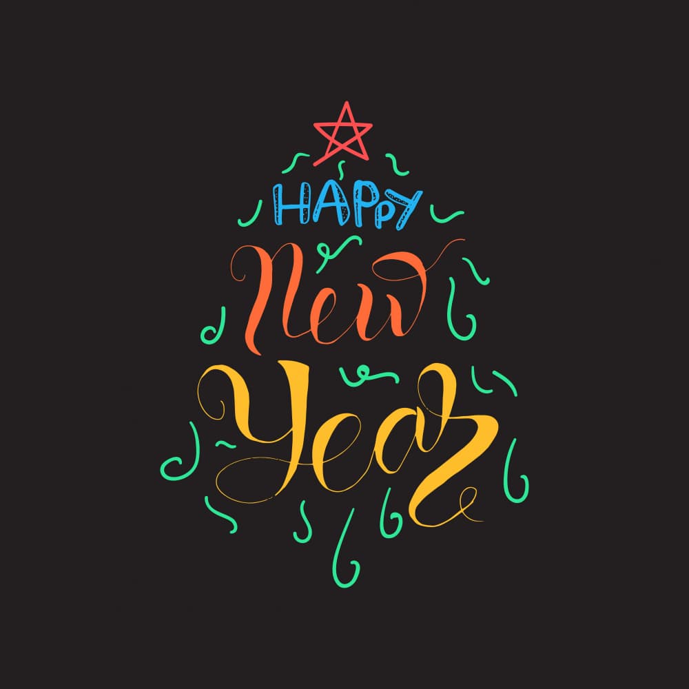 Festive Happy New Year by Marika Barsrsind — canvas wall art