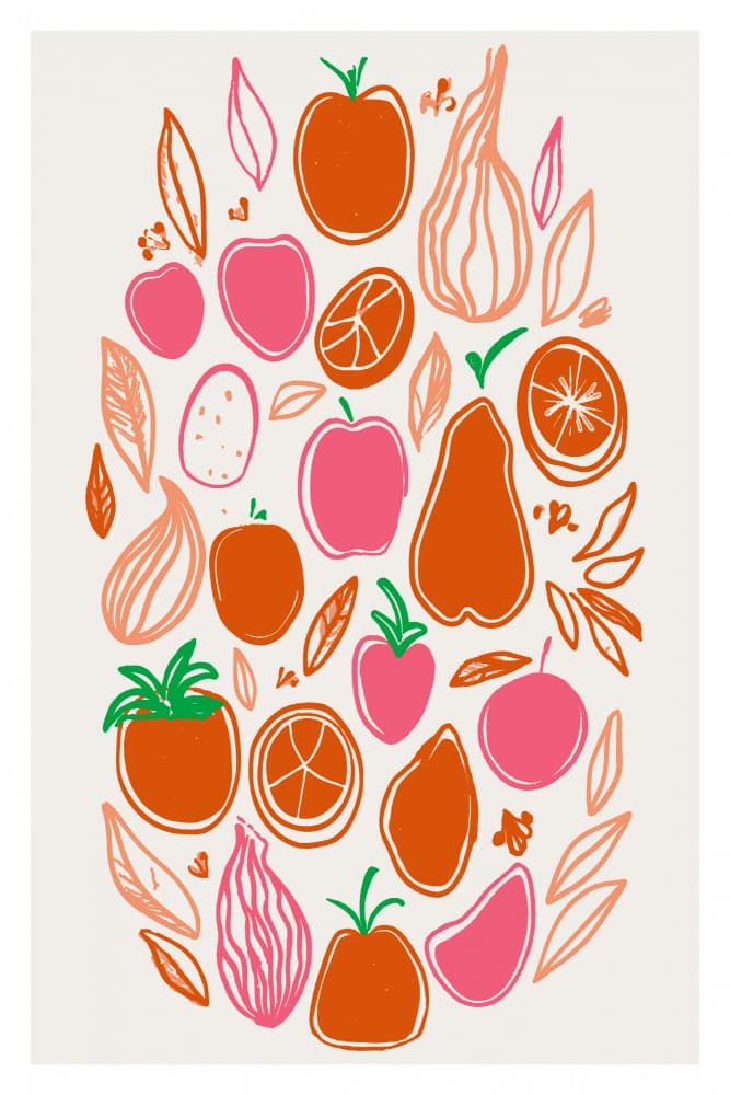 Vibrant Fruit Collection by casa cartissi — canvas wall art