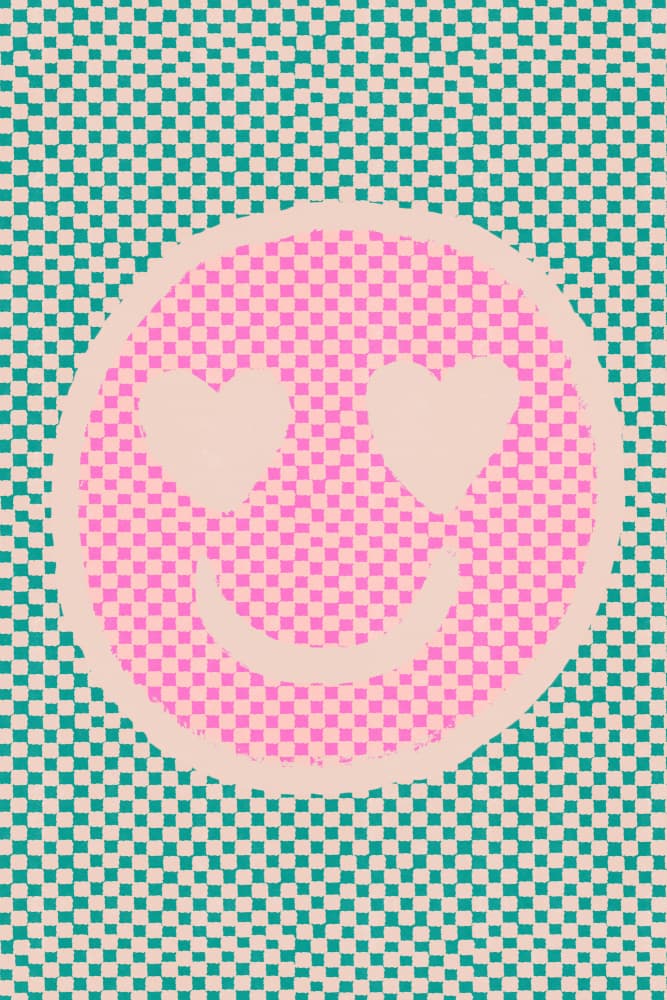 Checkeredsmiley by Treechild — canvas wall art
