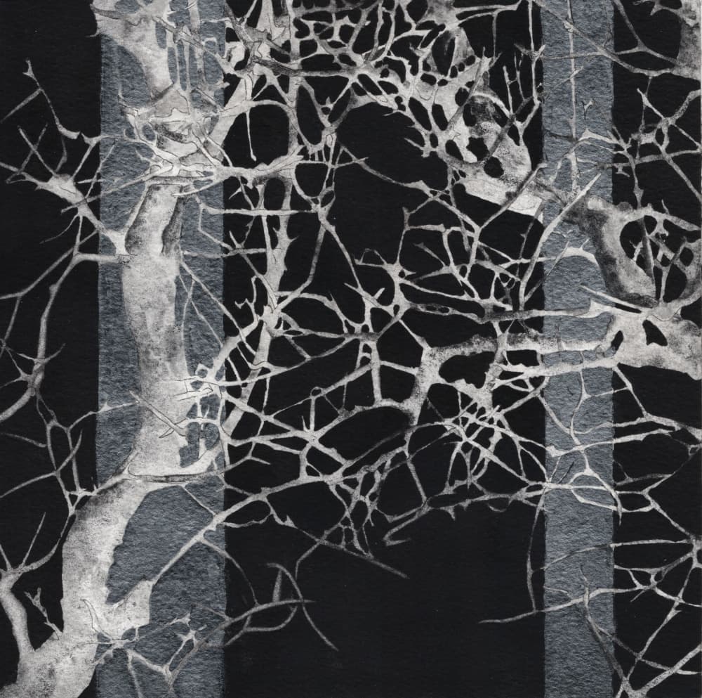 Silvery Branches Pattern by Alex Walsh — canvas wall art