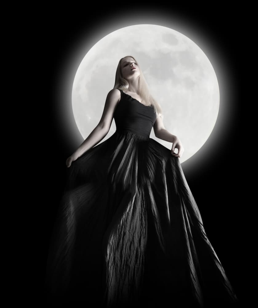 Ethereal Moonlit Woman by Angela Waye — canvas wall art