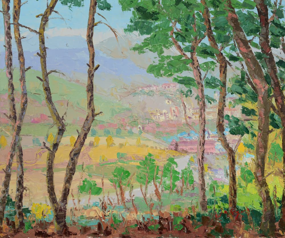Scenic Valley Village by Jukyong Park — canvas wall art