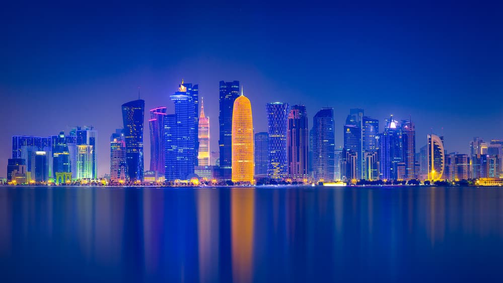 Glowing City Reflections by Michael Zheng — canvas wall art