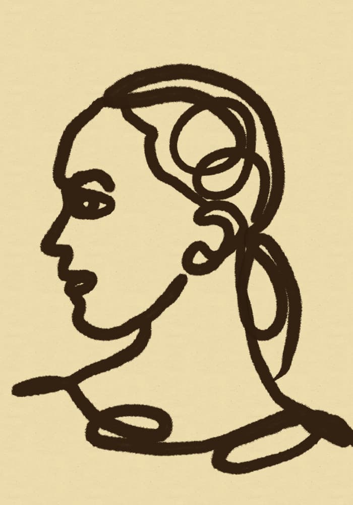 Elegant Woman Profile by Sharyn Bursic — canvas wall art
