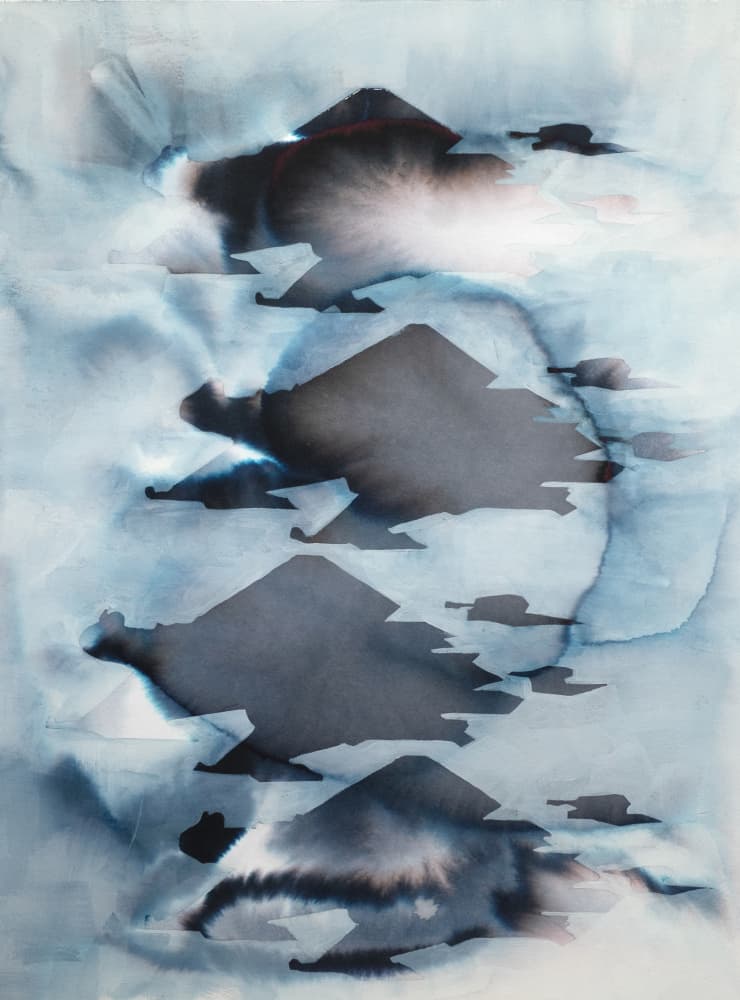 Fluid Blue Peaks by Joshua Hoskins — canvas wall art