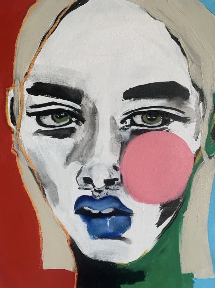 Expressive Pop Portrait by Ana Sneeringer — canvas wall art