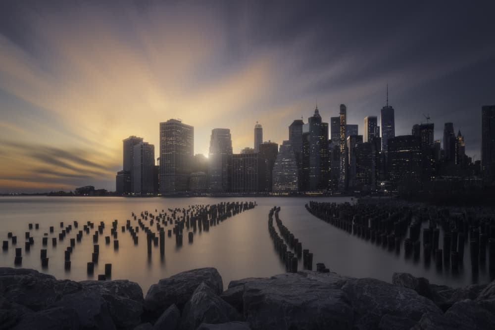 Serene Urban Twilight by Marco Bruna — canvas wall art