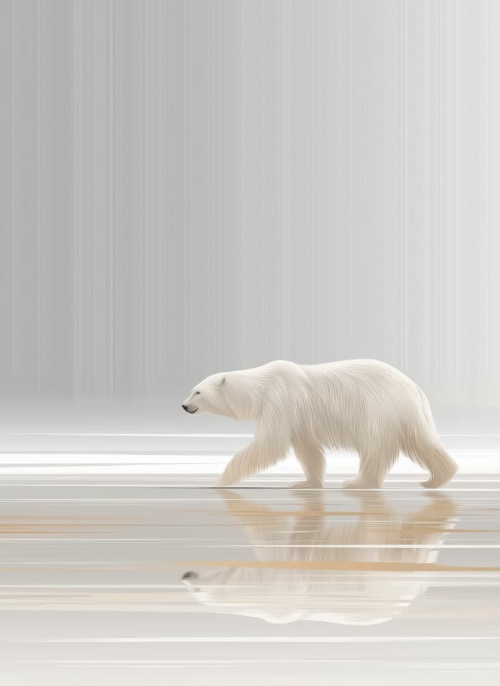 Arctic Polar Bear Reflection by Justyna Jaszke — canvas wall art