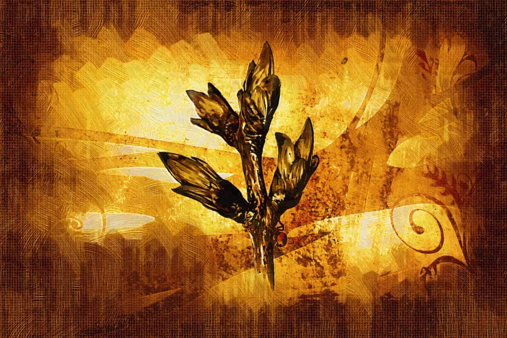 Golden Botanical Textures by Rafal Kulik — canvas wall art