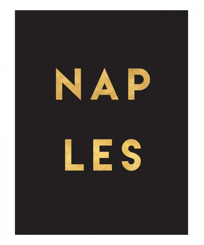 Golden Naples Typography by Emiliano Deificus — canvas wall art