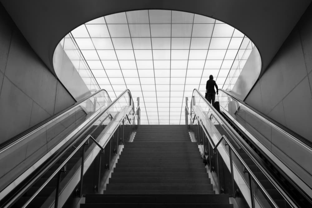 Urban Ascent Silhouette by Roswitha Schleicher-Schwarz — canvas wall art