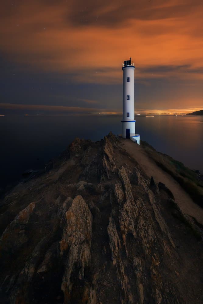 Coastal Night Lighthouse by César Vega Toledano — canvas wall art