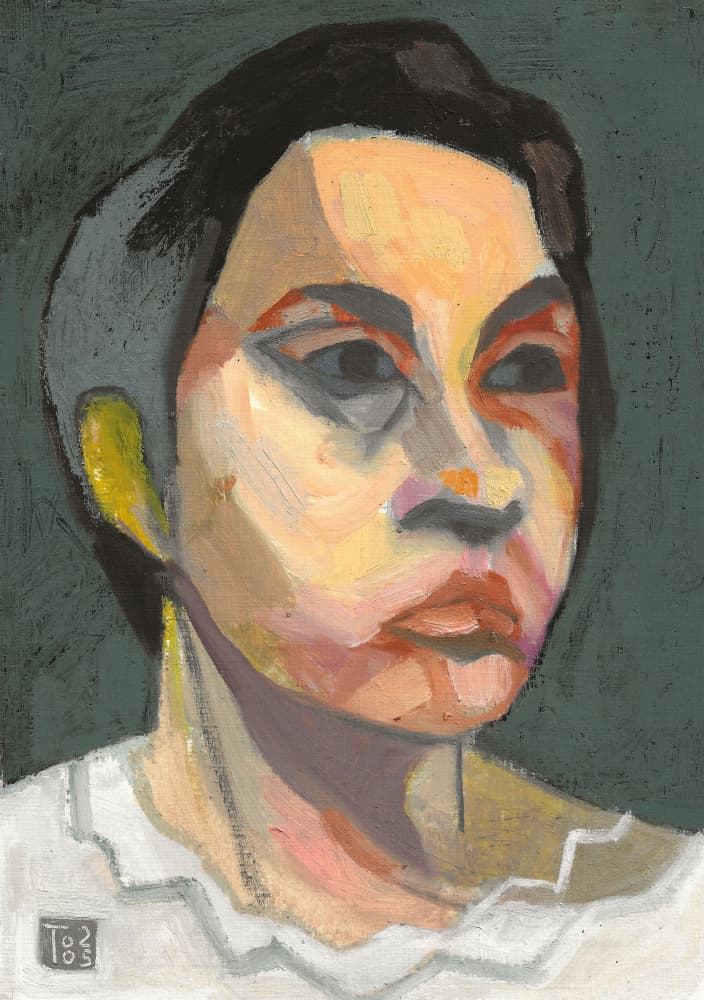 Expressive Woman Portrait by Tore Bahnson — canvas wall art