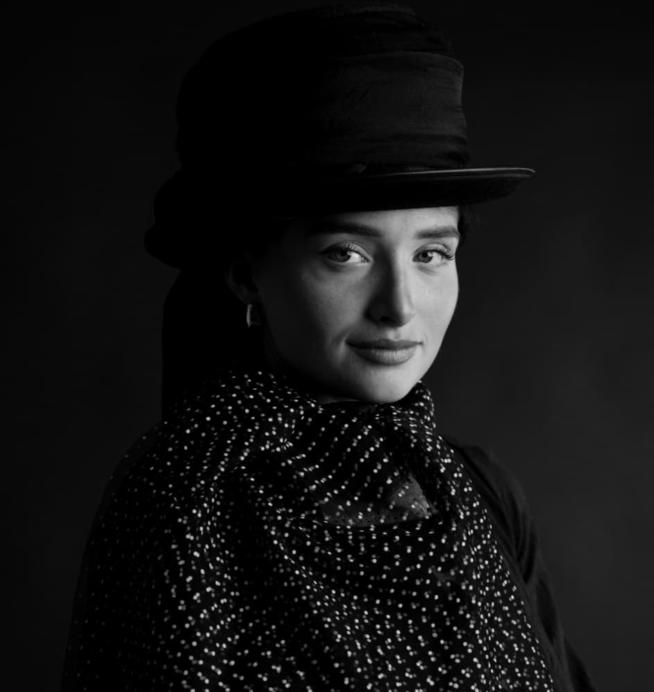 Elegant Woman in Hat by Yoram GIL — canvas wall art