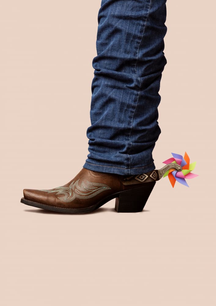 Pinwheel Cowboy Boot by Artem Pozdniakov — canvas wall art