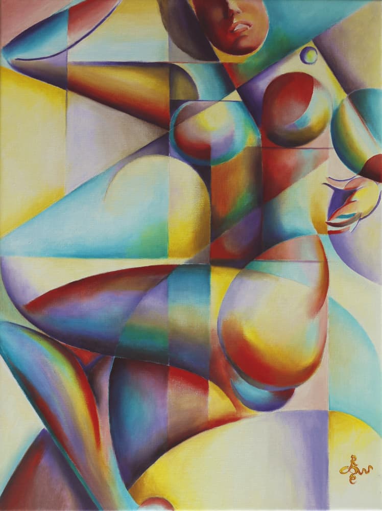 Colorful Abstract Figure by Corné Akkers — canvas wall art