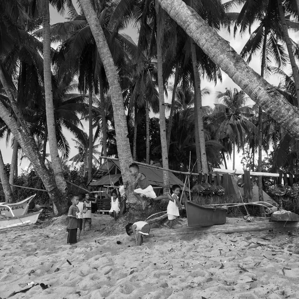 Barefoot Kids Island Beach by Irene Chua — canvas wall art
