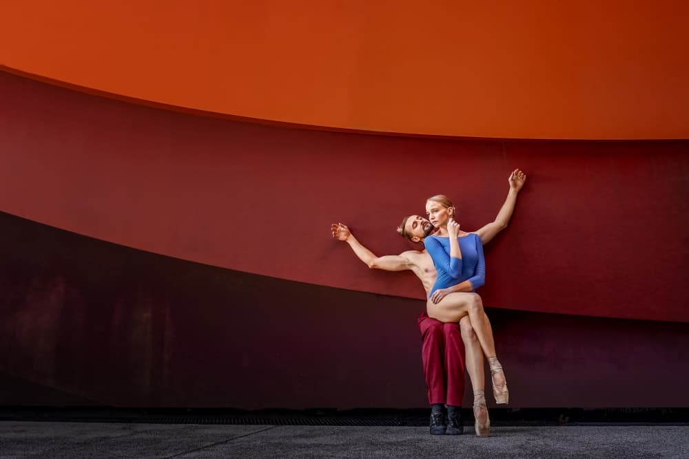 Graceful Ballet Couple by Oshrit Nitzan — canvas wall art