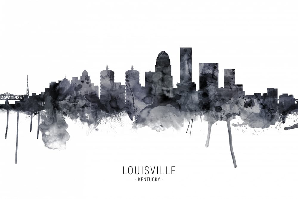 Louisville Kentucky Skyline by Michael Tompsett — canvas wall art
