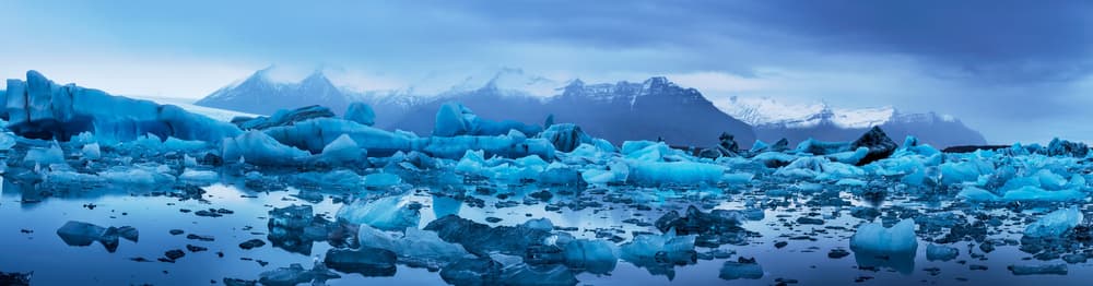 Frozen Blue Icebergs by David Martin Castan — canvas wall art