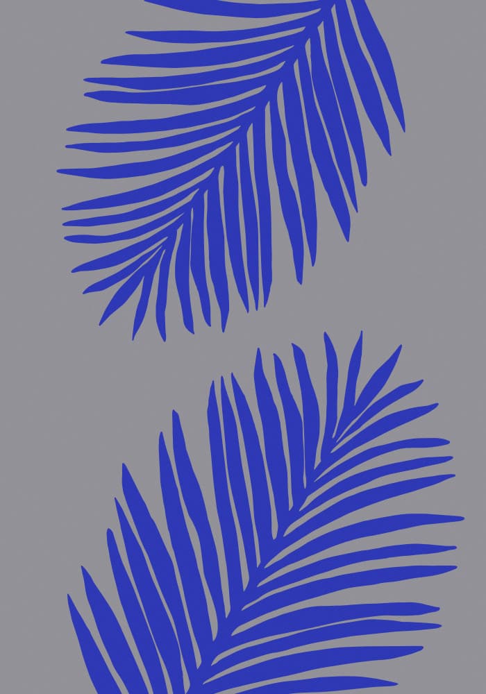 Tropical Blue Leaves by Pictufy Studio — canvas wall art