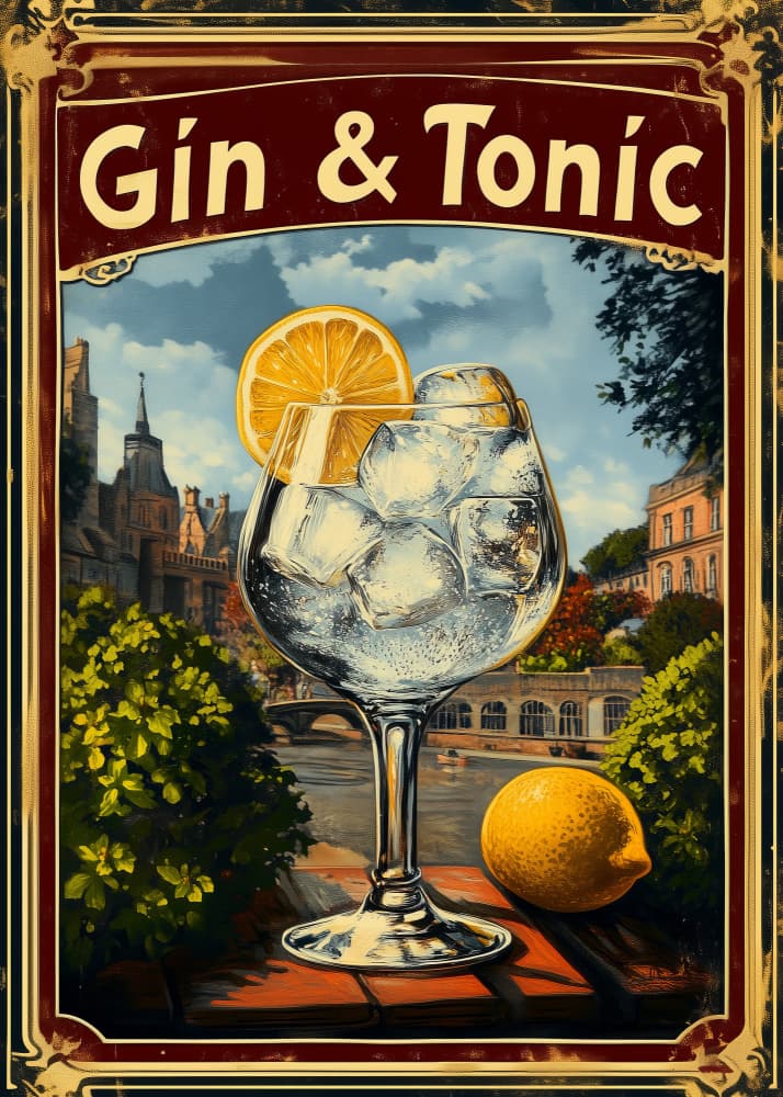 Vintage Gin Tonic City by Andreas Magnusson — canvas wall art