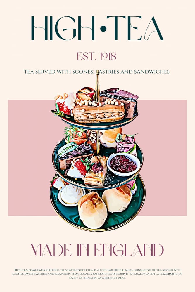 Elegant British High Tea by Nazma Khokhar — canvas wall art