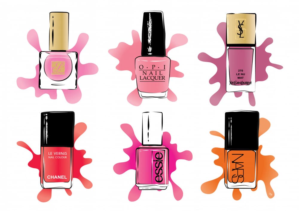 Colorful Nail Polish Bottles by Martina — canvas wall art