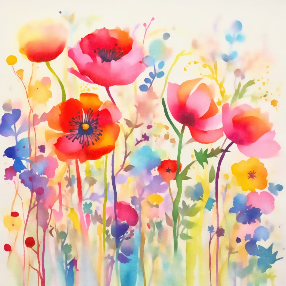 Vibrant Watercolor Poppies by Andrea Haase — canvas wall art