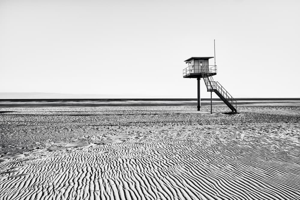 Minimalist Beach Hut by Radek Pohnan — canvas wall art